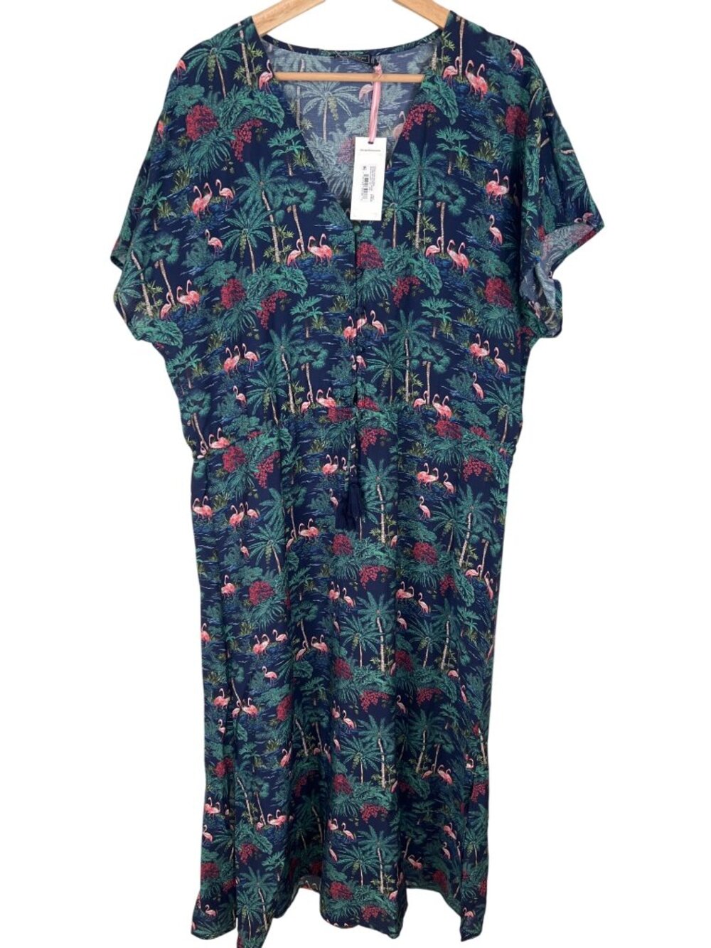 New Vineyard Vines flamingo print caftan/dress size L Large NWT